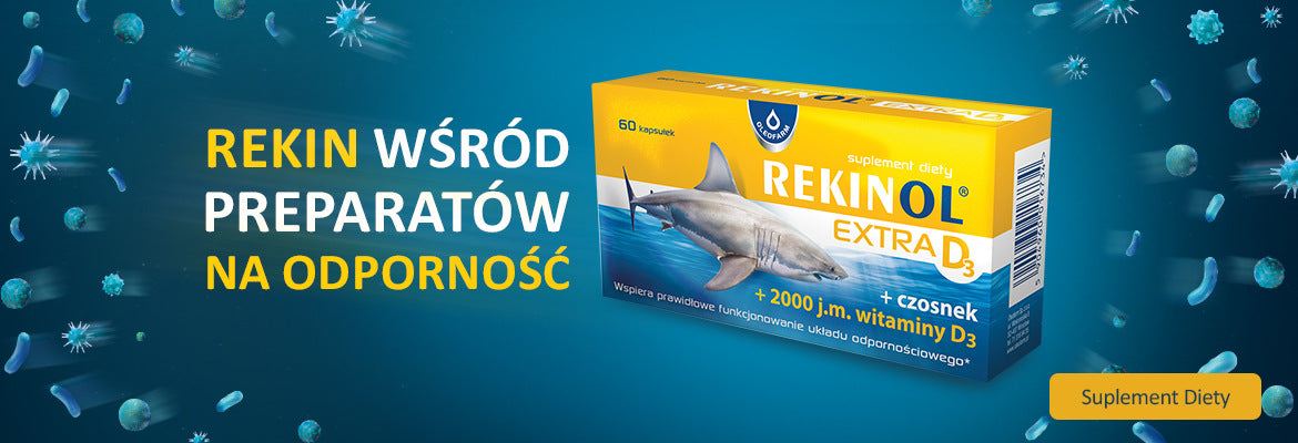 Rekinol Extra D3, olej z wątroby rekina, 60 kapsułek