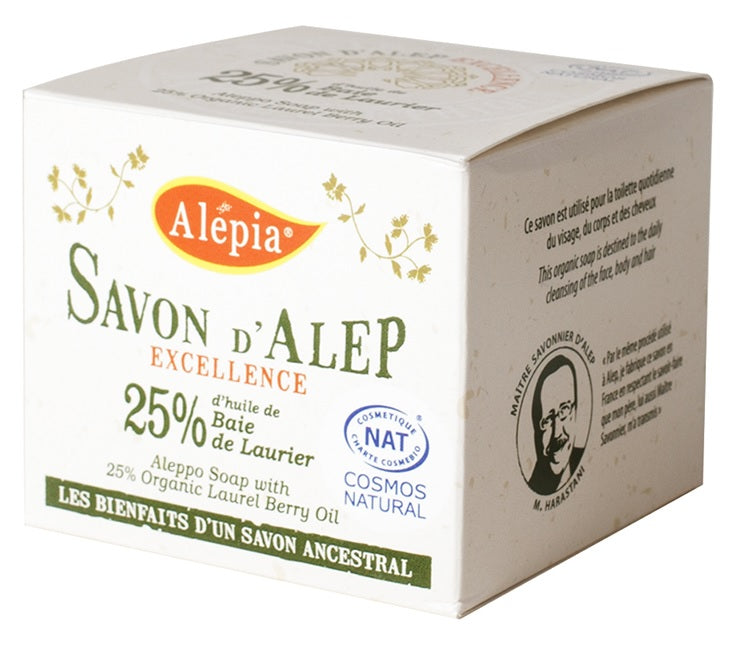 MYDŁO Z ALEPPO W KOSTCE OLIWKOWO - LAUROWE ECO 190 G - ALEPIA
