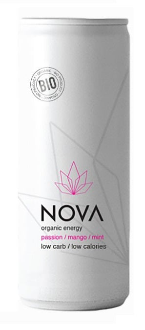 NAPÓJ ENERGETYZUJĄCY O SMAKU MARAKUJA - MANGO - MIĘTA BIO 250 ML - NOVA