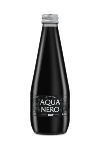 CZARNA WODA NIEGAZOWANA 330 ML (SZKŁO) - AQUA EAST (AQUA NERO)
