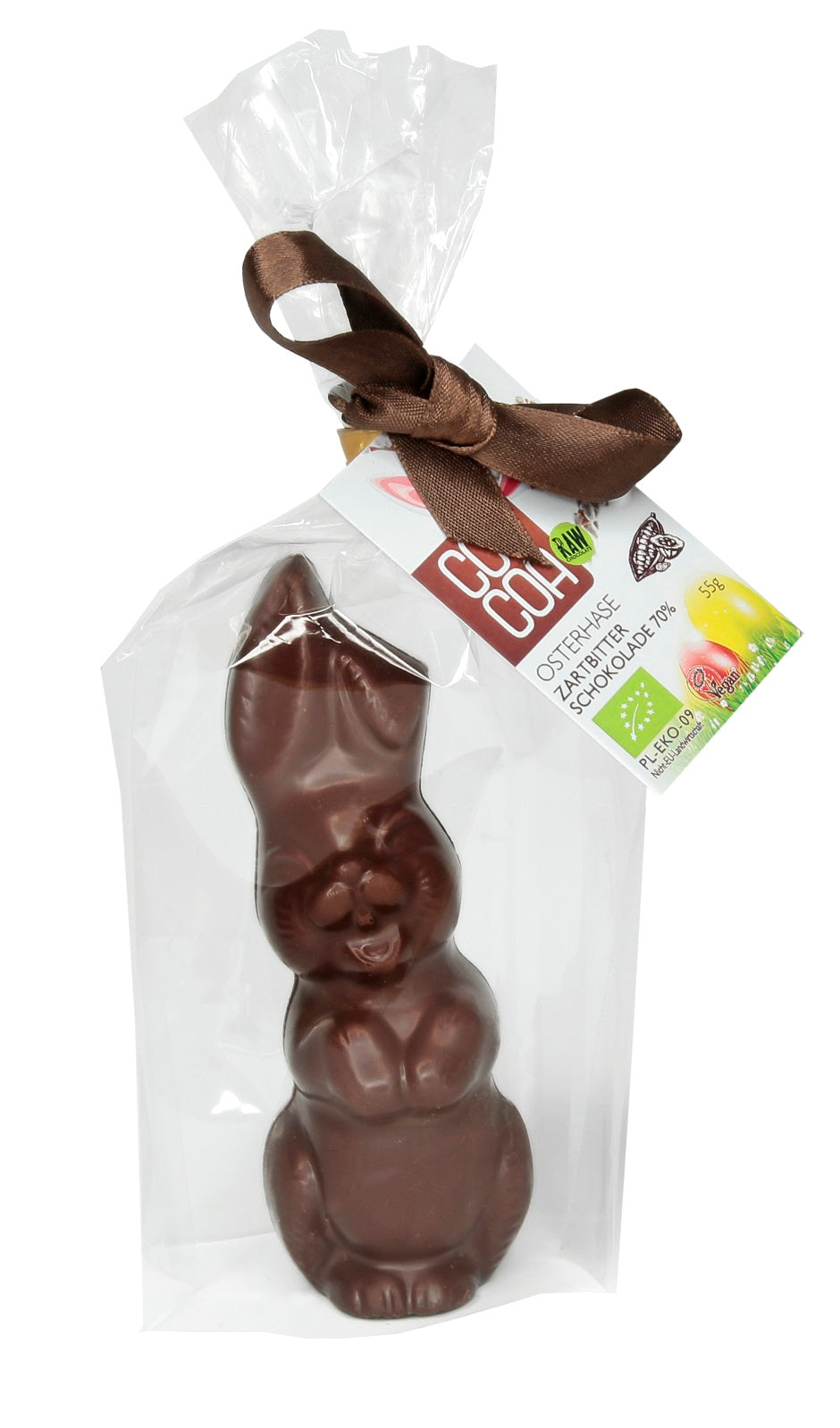 ZAJĄC Z CIEMNEJ CZEKOLADY 70 % BIO 55 G - COCOA (PRODUKT SEZONOWY)