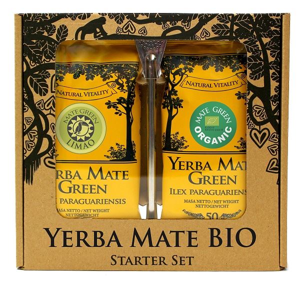 ZESTAW YERBA MATE BIO 50 G, YERBA MATE LIMAO BIO 50 G, BOMBILLA - ORGANIC MATE GREEN