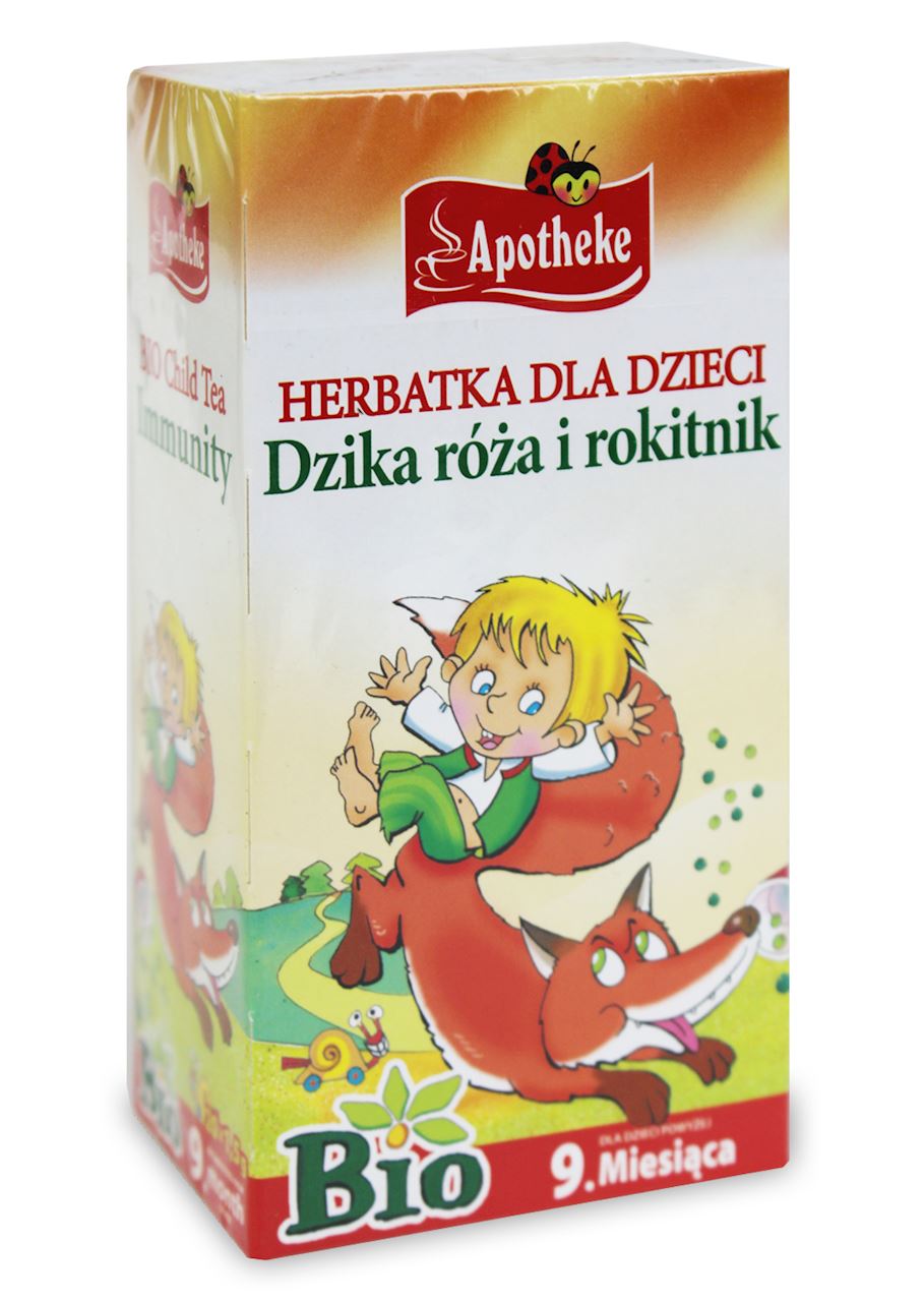 HERBATKA DLA DZIECI - DZIKA RÓŻA I ROKITNIK PO 9 MIESIĄCU BIO (20 X 1,5 G) 30 G - APOTHEKE