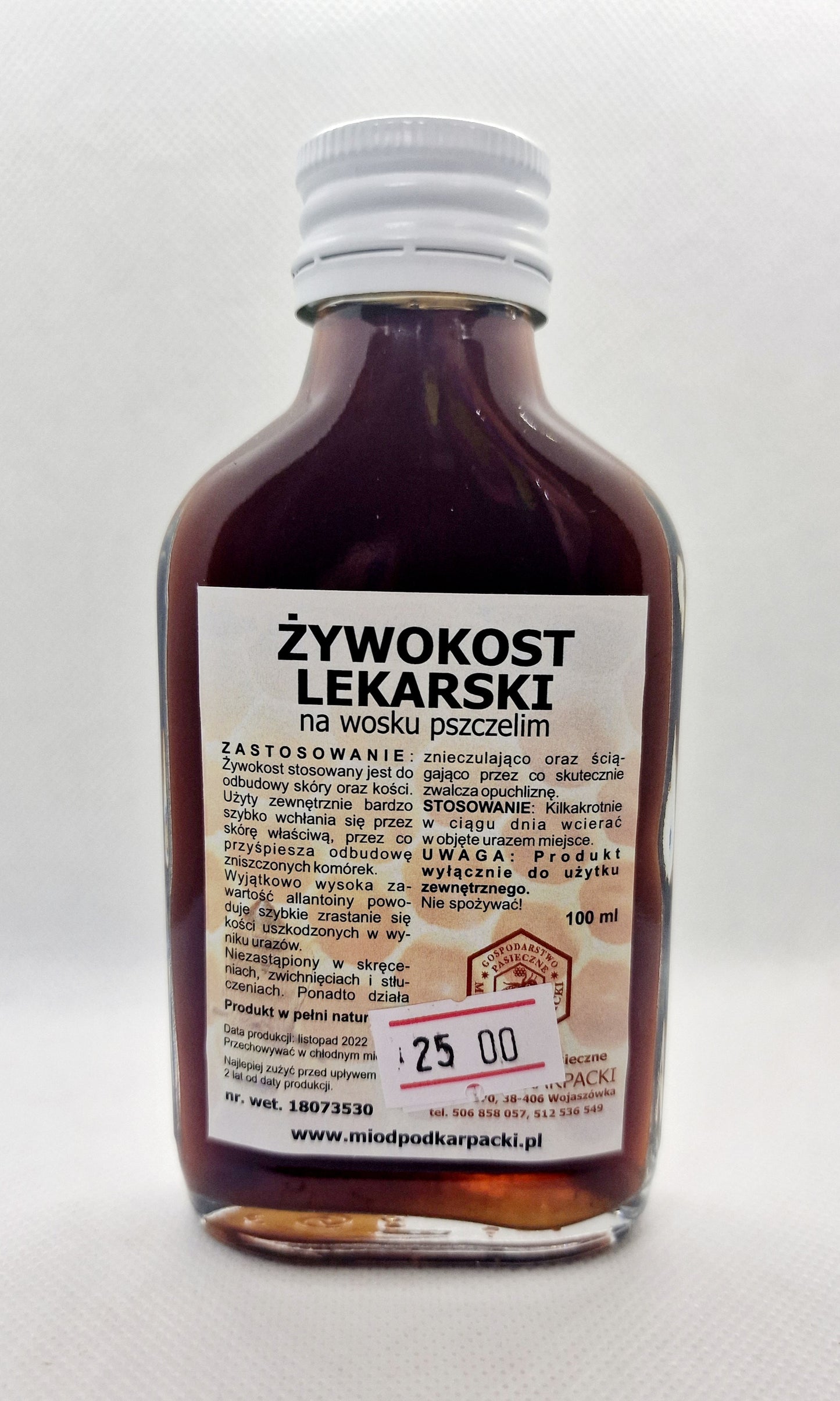 ŻYWOKOST LEKARSKI NA WOSKU PSZCZELIM