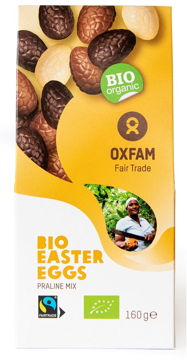 PRALINY CZEKOLADOWE - JAJKA WIELKANOCNE MIX FAIR TRADE BIO 160 G - OXFAM (PRODUKT SEZONOWY)