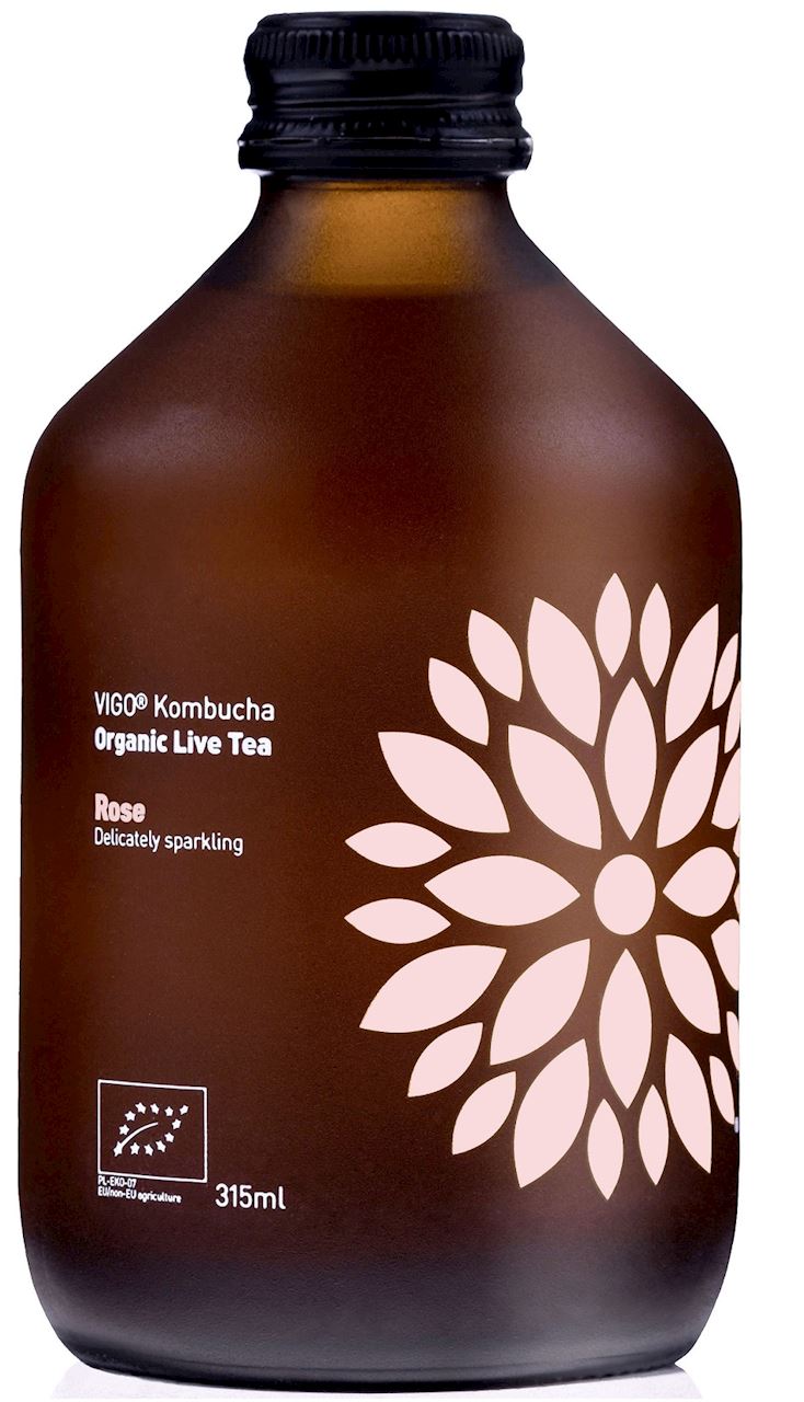 KOMBUCHA RÓŻANA BEZGLUTENOWA BIO 330 ML - VIGO