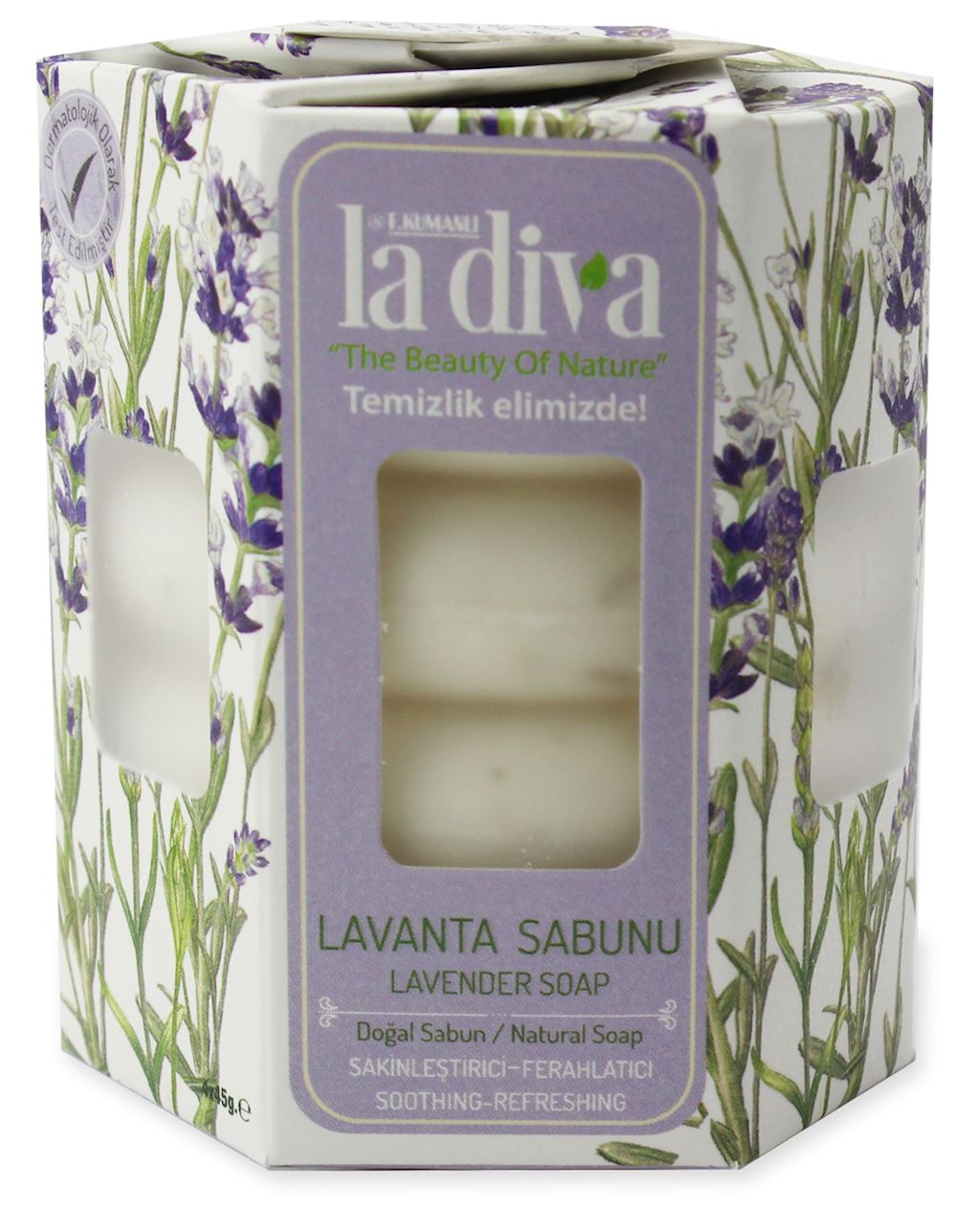 SOAP CUBE TWIST LAVENDER (4 x 45 g) 180 g - LA DIVA Mydło